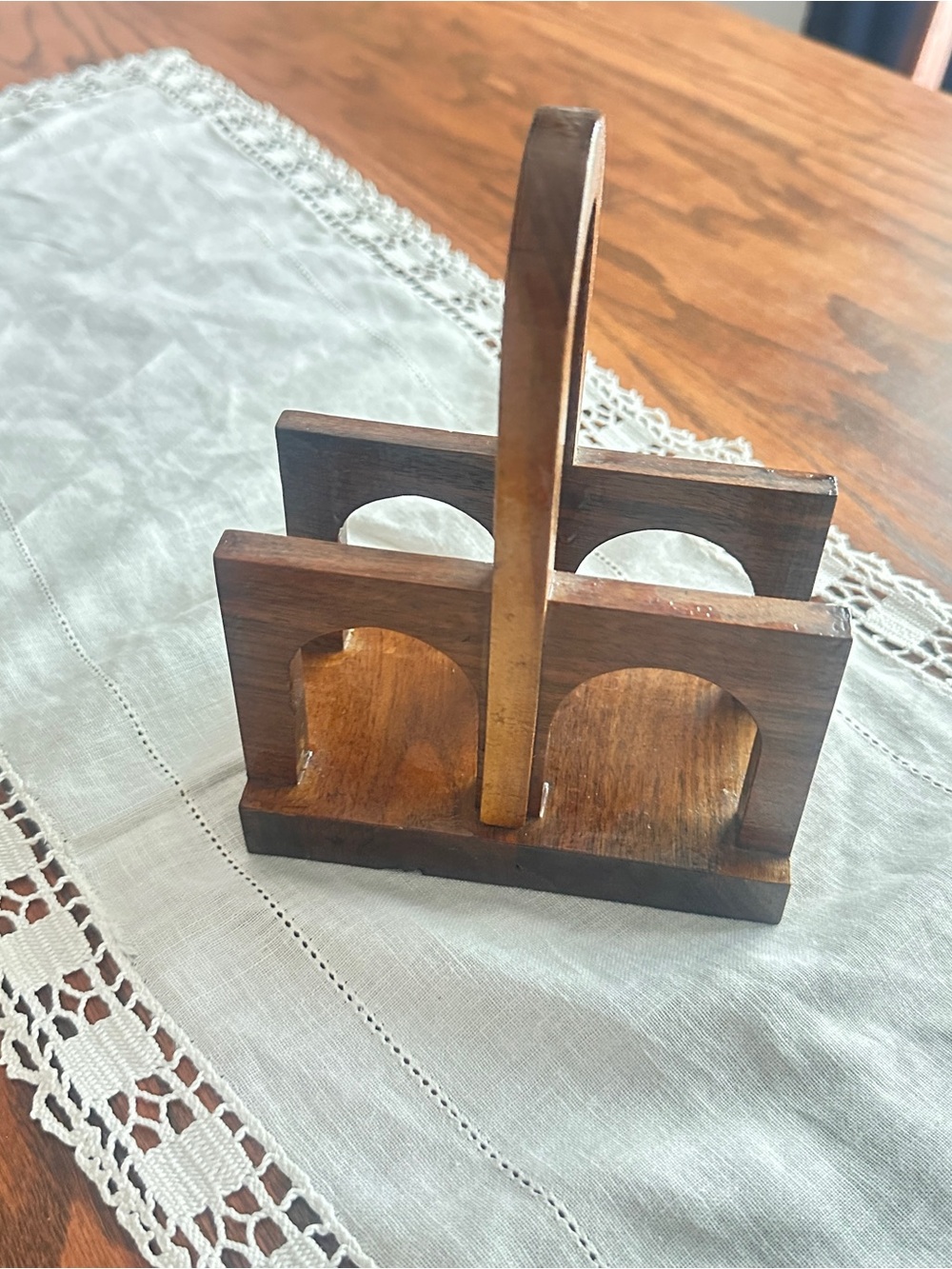 Handmade wooden napkin holder